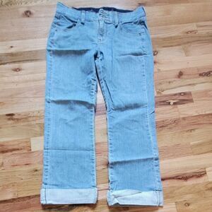 Lee Wide Leg No Gap Waistband Crop Cuff Jeans 8